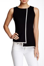 Leather Trim Asymmetrical Peplum Tank at Nordstrom Rack