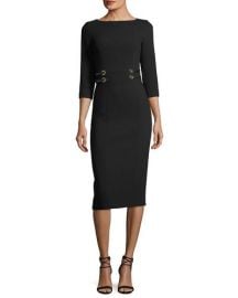 Leather-Trim Boucle Crepe Sheath Dress by Michael Kors at Bergdorf Goodman