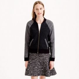 Leather Trim Mix Bomber Jacket at J. Crew