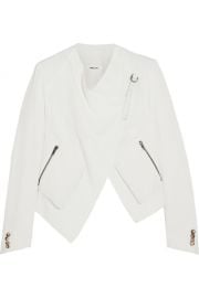 Leather Trimmed Crepe Jacket at The Outnet