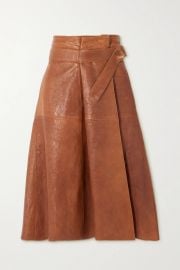 Leather Wrap Midi Skirt by Chloe at Net A Porter