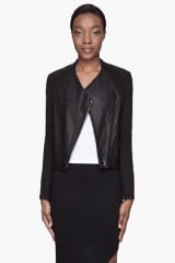 Leather and Jersey jacket by Helmut Lang at SSENSE