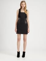 Leather and ponte dress by Yigal Azrouel at Saks at Saks Fifth Avenue