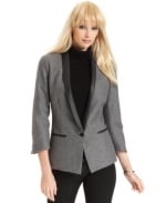 Leather collar blazer from Macys at Macys