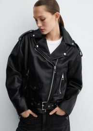 Leather-effect biker jacket - Women MANGO Niger at Mango