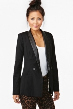 Leather lapel blazer from Nasty Gal at Nasty Gal