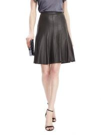 Leather pleated skirt at Banana Republic