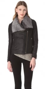 Leather shearling jacket like Alexs at Shopbop