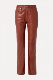 Leather straight-leg pants at Net a Porter