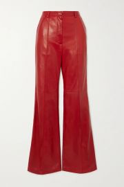 Leather straight-leg pants by Gucci at Net A Porter