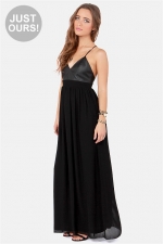 Leather top maxi dress at Lulus