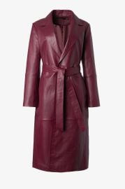 Leather trench coat at Iris Setlakwe