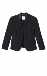 Leather trim blazer  at Rebecca Taylor