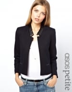 Leather trim jacket at Asos