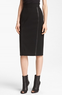 Leather trimmed pencil skirt by Burberry at Nordstrom