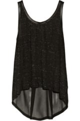 Leather trimmed tank by Enza Costa at The Outnet