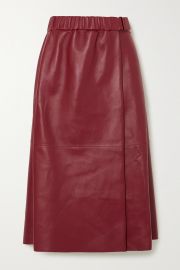 Leather wrap skirt at Net a Porter