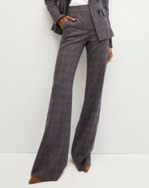 Lebone Plaid Flare-Pants Veronica Beard at Veronica Beard