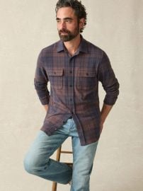 Legend Sweater Shirt - Blue Mountain Plaid Faherty Brand at Faherty