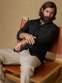 Legend Sweater Shirt - Heathered Black Twill at Faherty