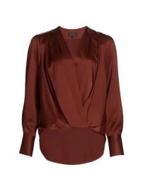  Lei Wrap Front Silk Blouse by Rag & Bone at Saks Fifth Avenue