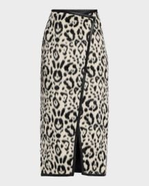 Leia Leopard Faux Fur Wrap Skirt at Neiman Marcus