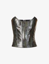 Leia graphic-print vegan-leather top at Selfridges