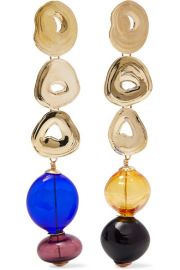 Leigh Miller - Gumdrop long gold-tone and glass earrings at Net A Porter