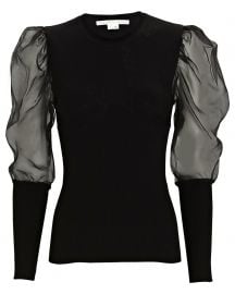 Leila Organza Puff Sleeve Sweater at Intermix