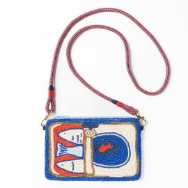 Leila Sardine Seed Bead Clutch With Strap INKALLOY LLC at Ink + Alloy