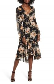 Leith Button Front Midi Dress   Nordstrom at Nordstrom