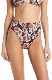 Leith High Waist Floral Bikini Bottoms at Nordstrom