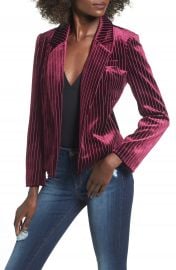 Leith Stripe Velour Blazer at Nordstrom