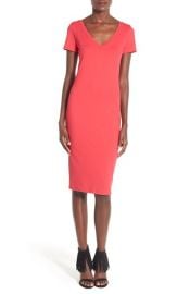 Leith V-Neck Body-Con Dress at Nordstrom