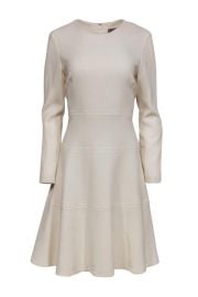 Lela Rose - Ivory Fitted Long-Sleeved Dress Sz 12 Current Boutique at Current Boutique