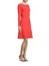 Lela Rose - Laser-Cut Hem Knit Flare Dress at Saks Fifth Avenue