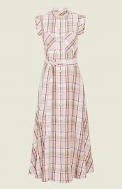 Lela Rose  Plaid Crepe Belted Midi Dress at Pearl