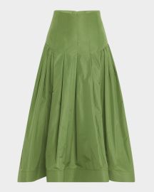 Lela Rose Drop-Waist Pleated Full Ankle Skirt at Neiman Marcus