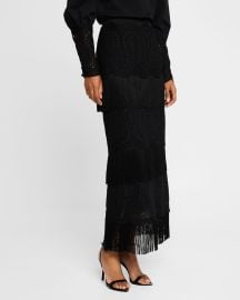 Lela Rose Embroidered Fringe Pencil Skirt at Neiman Marcus