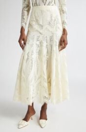 Lela Rose Floral Lace A-Line Skirt at Nordstrom