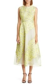 Lela Rose Floral Sleeveless A-Line Dress at Nordstrom