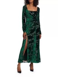 Lela Rose Floral Velvet Burnout Maxi Dress at Saks Fifth Avenue