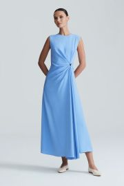 Lela Rose Fluid Crepe Button Detail Midi Dress at Lela Rose