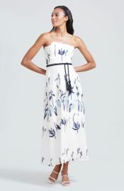 Lela Rose Garden Fil Coupe Strapless Midi Dress at Lela Rose