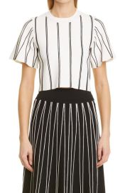 Lela Rose Linear Stripe Knit Top at Nordstrom