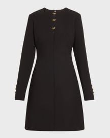 Lela Rose Long Sleeve Short Dress with Bow Details at Neiman Marcus