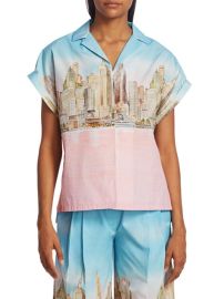 Lela Rose NYC Skyline Cotton Poplin Shirt on SALE at Saks Off 5th