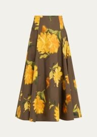 Lela Rose Parker Floral Midi Circle Skirt - at Bergdorf Goodman