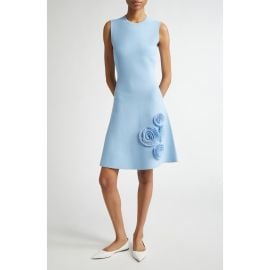 Lela Rose Penelope Rosette Embellished Milano Knit Dress at Nordstrom