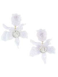 Lele Sadoughi - Crystal Lily Clip-On Earrings at Saks Fifth Avenue